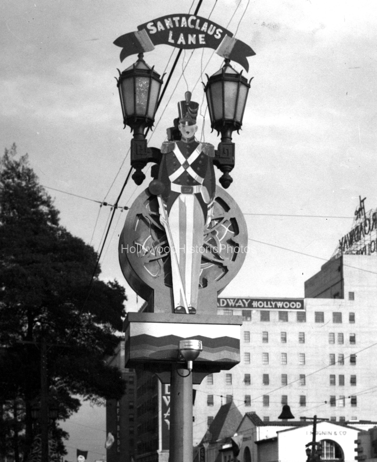Santa Claus Lane Parade 1958 Hollywood Blvd. Christmas decoration wm.jpg